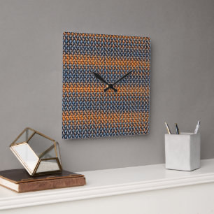 Modern abstract geometric pattern design 1286 square wall clock