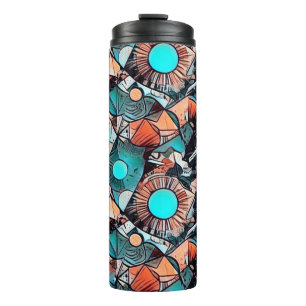 Modern abstract geometric pattern design 45 thermal tumbler