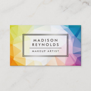 Modern Abstract Geometric Pattern Makeup Artist Business Card