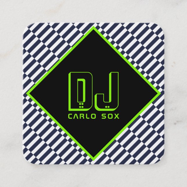 Modern abstract geometric progressive style square business card (Front)