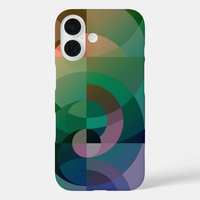 Modern Abstract geometric Sea sunset Green pink Case-Mate iPhone Case (Back)