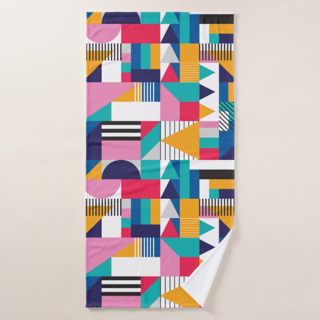 Modern Abstract Geometric Seamless Pattern Bath Towel (Bath Towel)