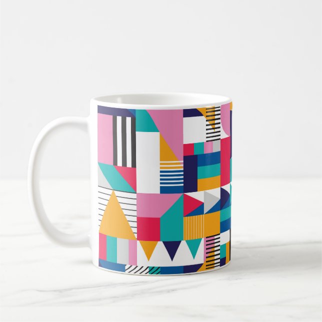 Modern Abstract Geometric Seamless Pattern Coffee Mug (Left)