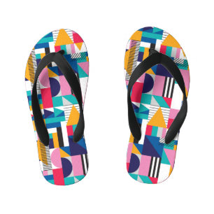 Modern Abstract Geometric Seamless Pattern Kid's Flip Flops