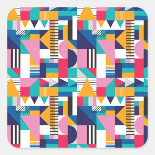 Modern Abstract Geometric Seamless Pattern Square Sticker