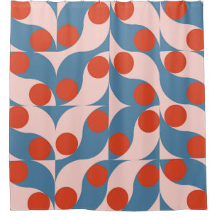 Modern abstract geometric seamless pattern with ci shower curtain