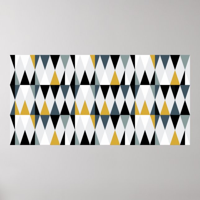 Modern abstract geometric seamless pattern with tr poster (Front)