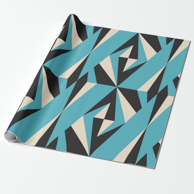 Modern abstract geometric seamless pattern with tr wrapping paper (Unrolled)