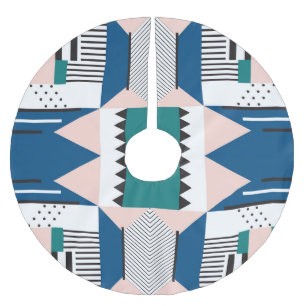 Modern Abstract: Geometric Seamless Style Brushed Polyester Tree Skirt