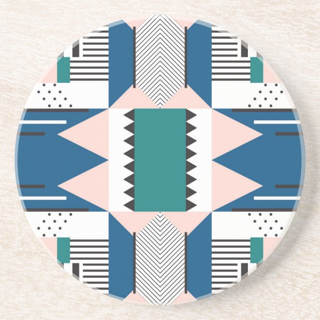 Modern Abstract: Geometric Seamless Style Coaster (Front)