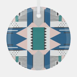 Modern Abstract: Geometric Seamless Style Glass Tree Decoration
