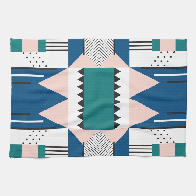 Modern Abstract: Geometric Seamless Style Tea Towel (Horizontal)