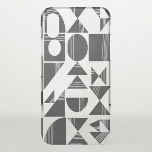 Modern Abstract Geometric Shapes   Black and White iPhone XS Case