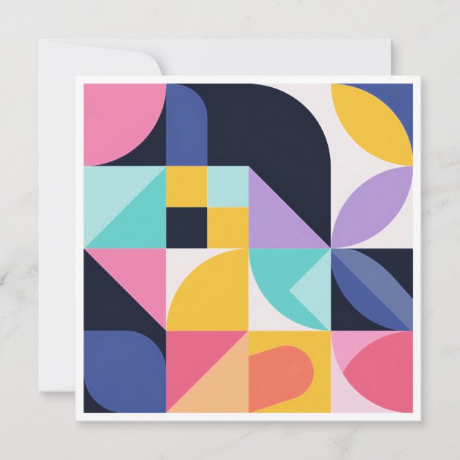 Modern Abstract Geometric Shapes Card (Front)