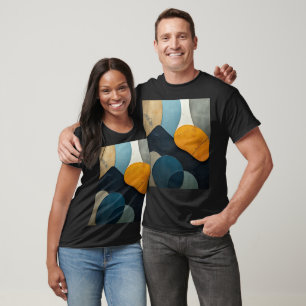 Modern Abstract Geometric Shapes Textured Art T-Shirt