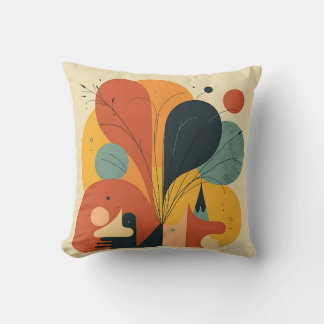 Modern Abstract Geometric Shapes Throw Pillow