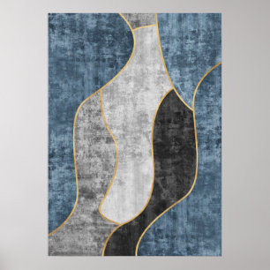 Modern Abstract Geometric Shapes Wall Art Poster