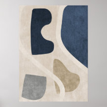 Modern Abstract Geometric Shapes Wall Art Poster