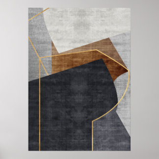 Modern Abstract Geometric Shapes Wall Art Poster
