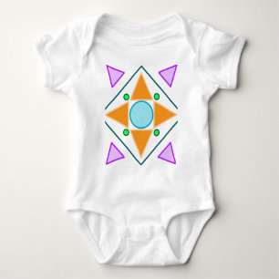Modern Abstract Geometric Starburst Baby Bodysuit