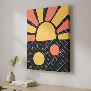 Modern Abstract Geometric Sun Vibrant Minimalist Canvas Print