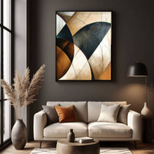 Modern Abstract Geometric Textured Earth Canvas Print