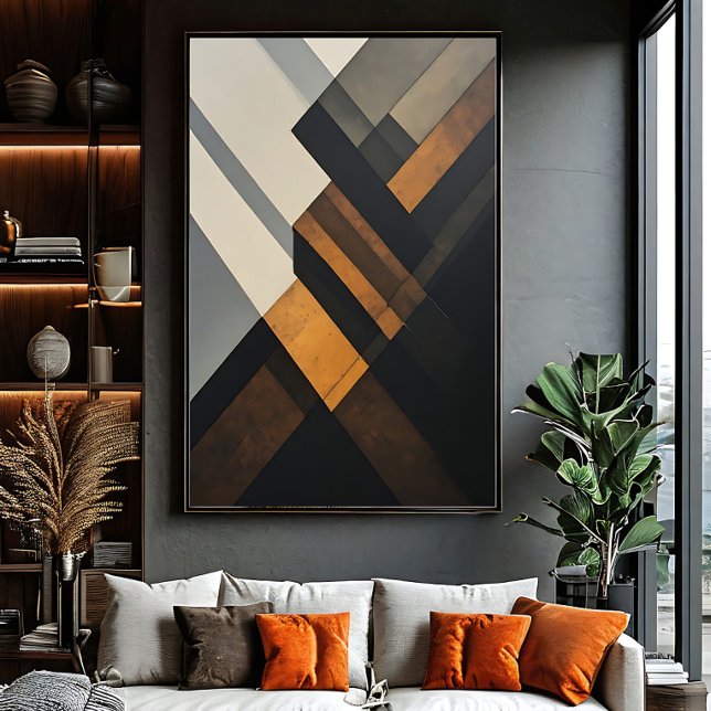 Modern Abstract Geometric Textured Rust Poster (Creator Uploaded)