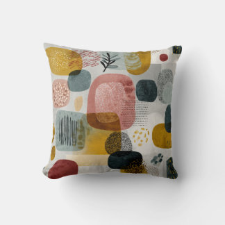 Modern Abstract Geometric Throw Pillow – Earthy Pa