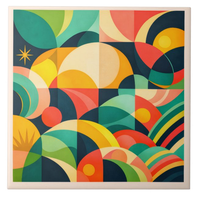 Modern Abstract Geometric  Tile (Front)