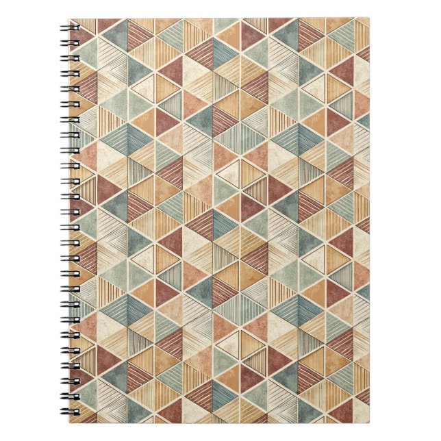 Modern Abstract Geometric Triangle Design Pattern Notebook (Front)