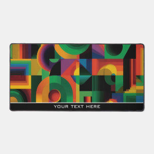 Modern Abstract Geometric Vibrant Energetic Shapes Desk Mat