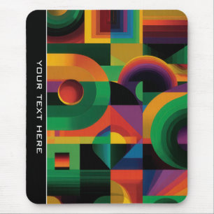 Modern Abstract Geometric Vibrant Energetic Shapes Mouse Mat