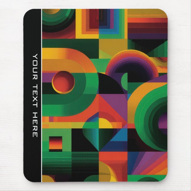 Modern Abstract Geometric Vibrant Energetic Shapes Mouse Mat (Front)