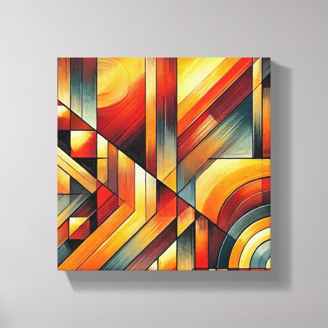 Modern Abstract Geometric Wall Art – Bold Colours (Front)