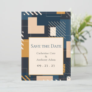 Modern Abstract Geometric Wedding  Save The Date