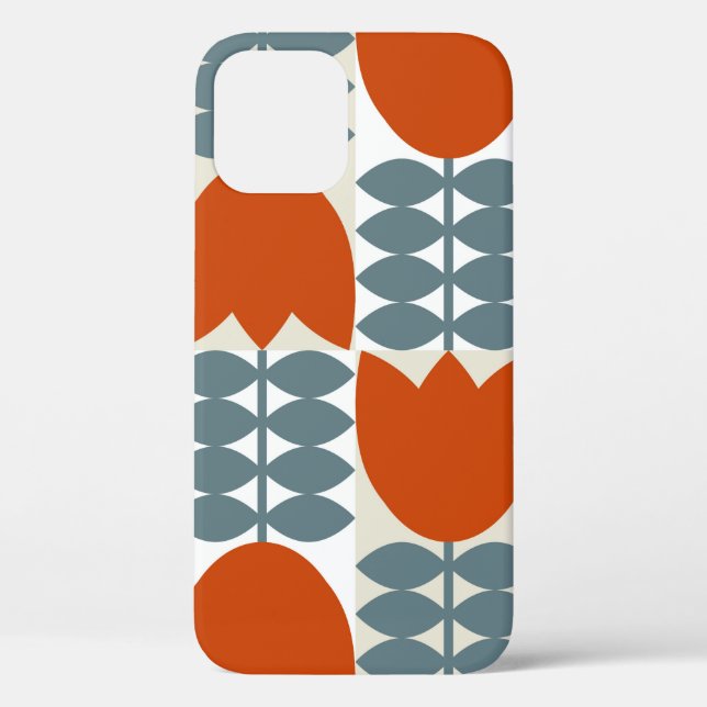 Modern abstract geometric with stylised flowers le Case-Mate iPhone case (Back)