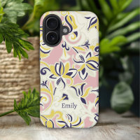Modern Abstract Girley Floral Personalised Name