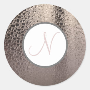 Modern Abstract Glam Silver Pink Blush Rose Gold Classic Round Sticker