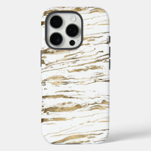 Modern Abstract Gold Marble iPhone 16 Pro Case