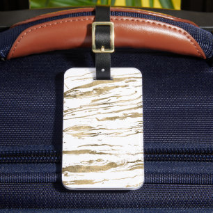 Modern Abstract Gold Marble Luggage Tag