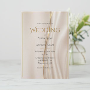 Modern Abstract Gold Wedding Invitation