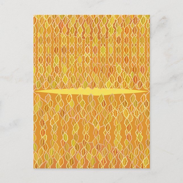 Modern Abstract "Golden Rain" - Golden Yellow Postcard (Front)