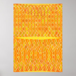 Modern Abstract "Golden Rain" - Golden Yellow Poster