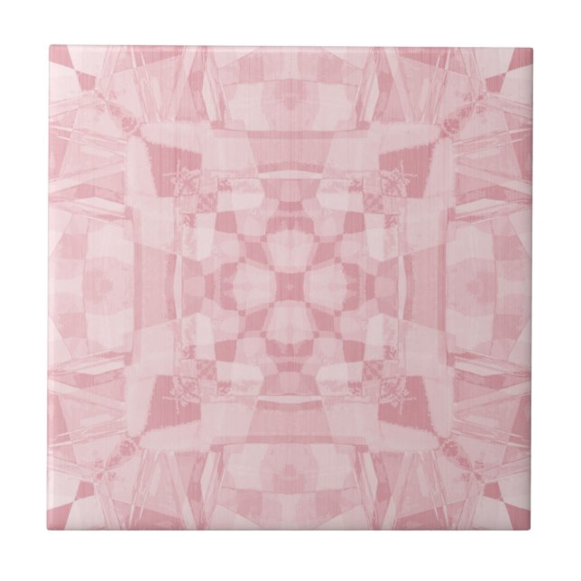 Modern Abstract Gothic Diamond Cross Pink Mosaic Tile (Front)