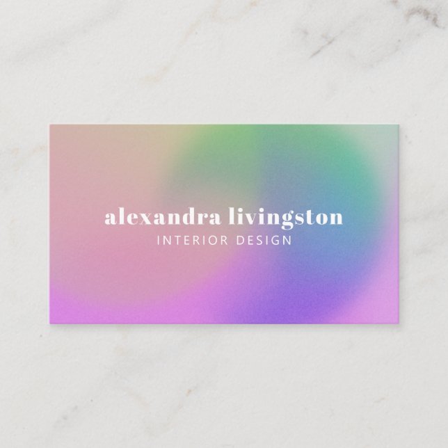 Modern Abstract Gradient Creative Artsy Colourful Business Card (Front)