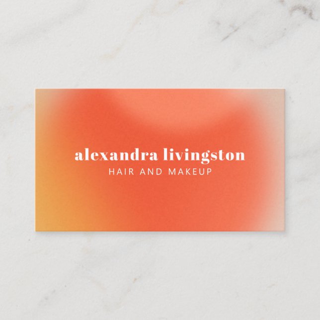 Modern Abstract Gradient Creative Artsy Orange Red Business Card (Front)