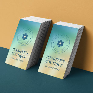 Modern Abstract Gradient Logo QR Code Business Card