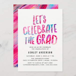 Modern Abstract Graduation Party Invitation