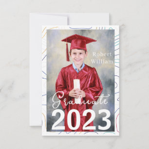 Modern Abstract Graduation Senior Party Thank You Card