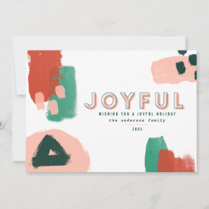 Modern abstract graphic red, pink + green joyful announcement